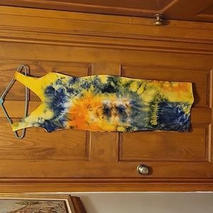Tye dye heart and hip size small bodycon dress